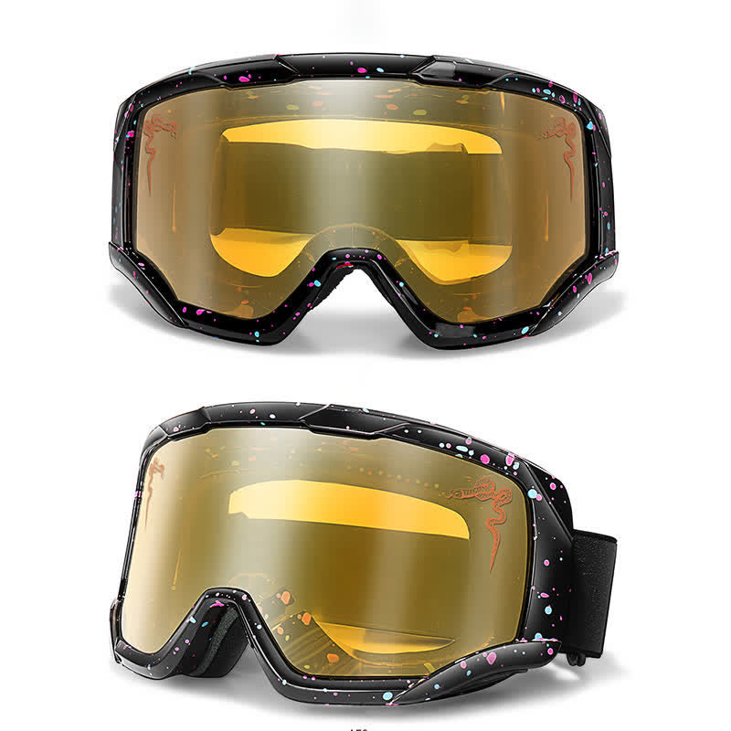 Spykay™ SG61043 Unisex Snake Printed Anti-Fog Color Ski Goggles for Outdoor Activities
