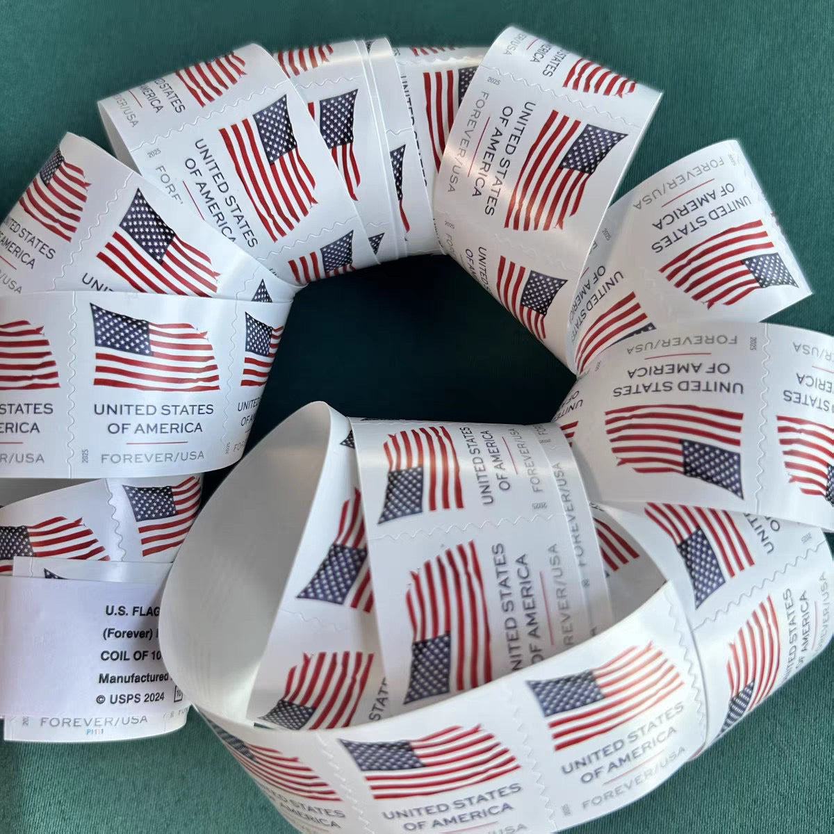 2025 U.S. Flags Forever Stamps Coil of 100
