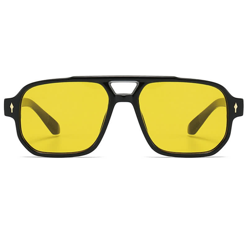 Spykay™ SG61003 Square Frame Double Bridges Vintage Arrow Sunglasses