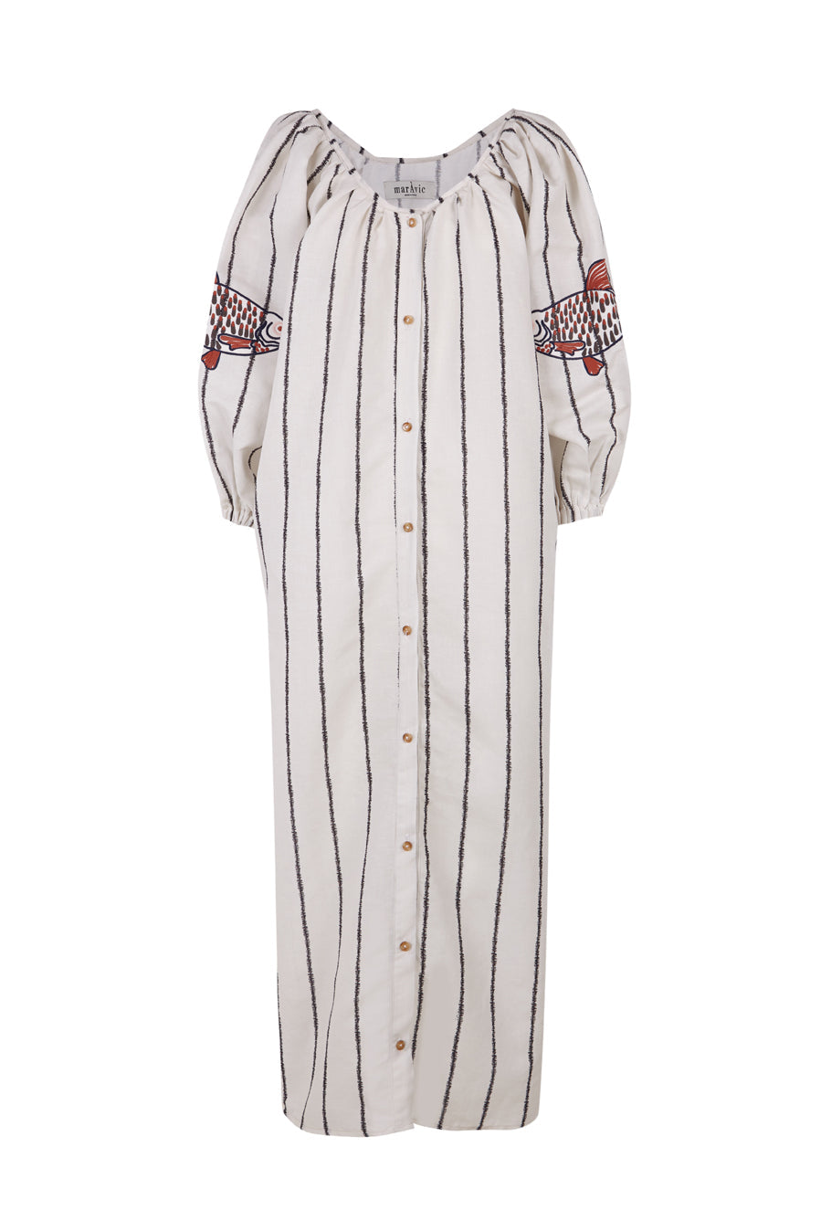 Striped Linen Maxi Dress