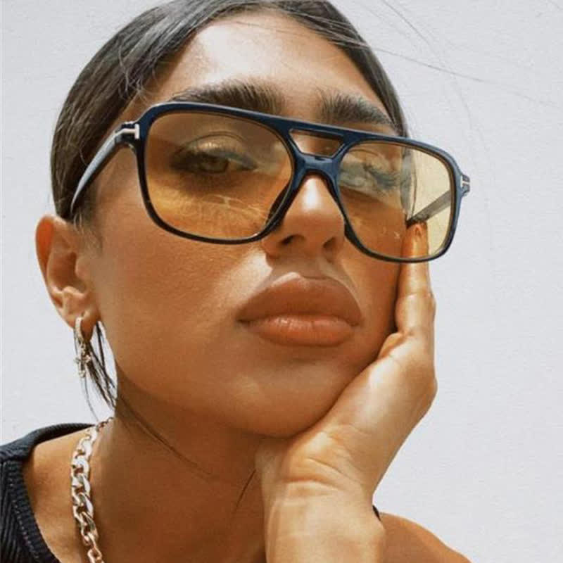 Spykay™ SG60710 Double Bridges Retro-Vintage Aviator Sunglasses