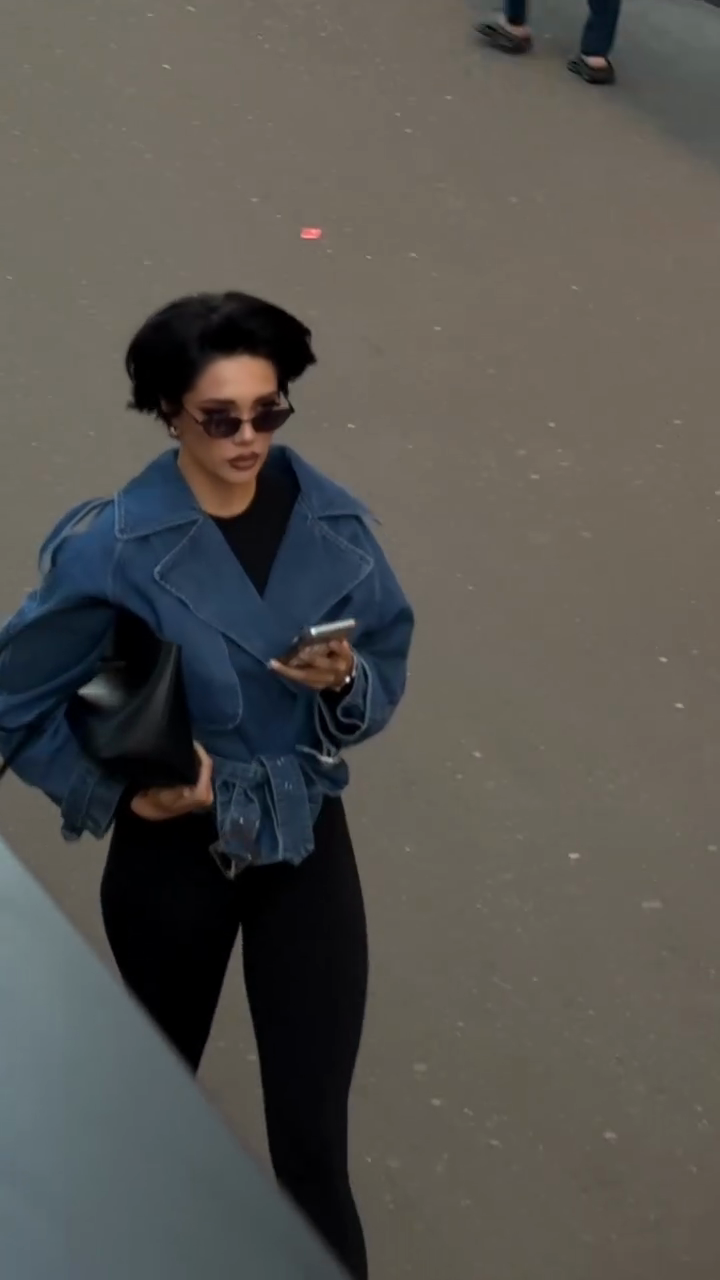 Blue Denim Cropped Jacket