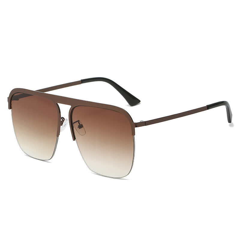 Spykay™ SG60864 Square Frame Semi-Rimless Oversized Sunglasses