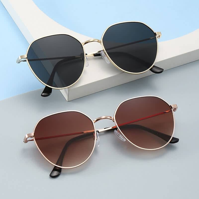 Spykay™ SG60749 Round Frame Metal Temples Vintage Sunglasses