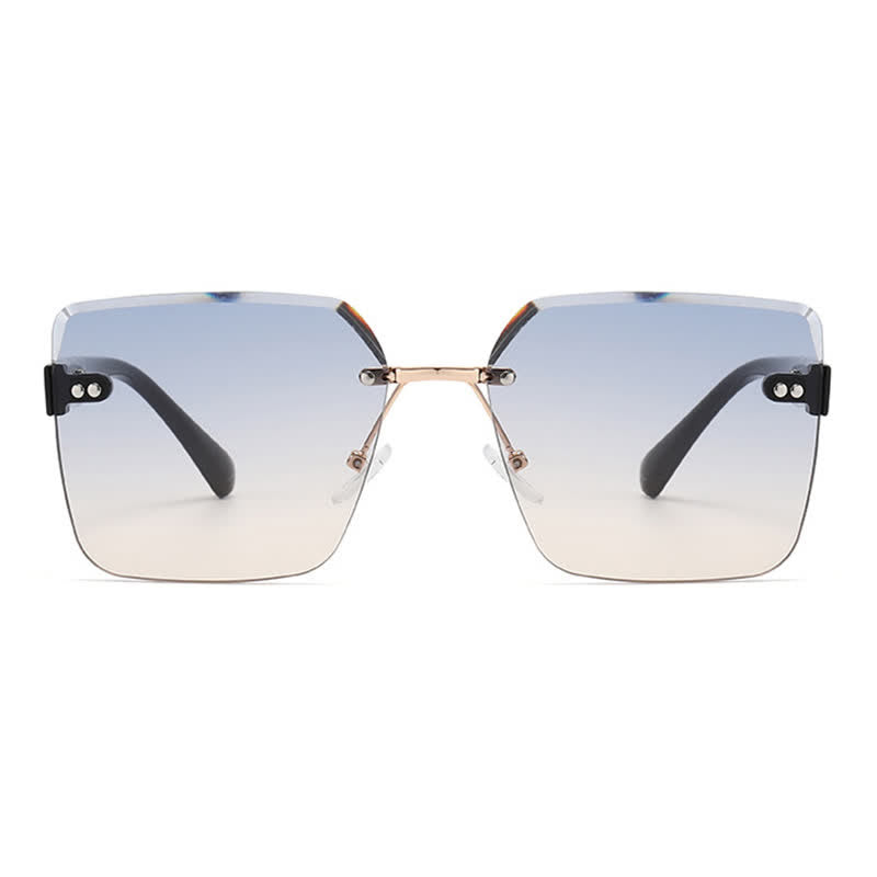 Spykay™ SG61018 Oversized Square Frame Hipster Rimless Sunglasses