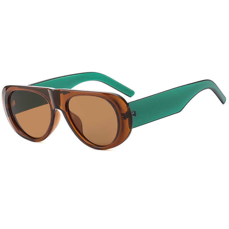 Spykay™ SG60671 Oval Frame Wide Temples Vintage Sunglasses