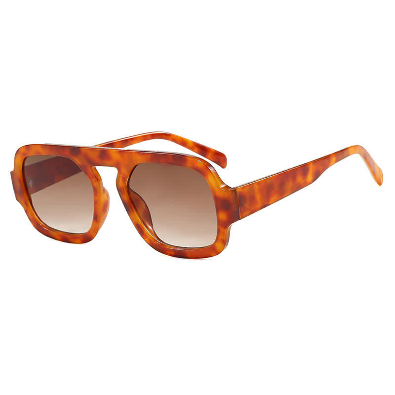 Spykay™ SG60722 Square Frame Leopard Print Cycling Aviator Sunglasses