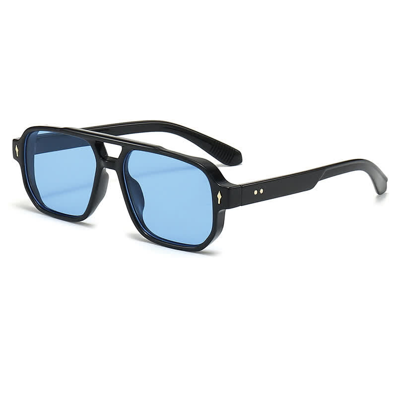 Spykay™ SG61003 Square Frame Double Bridges Vintage Arrow Sunglasses
