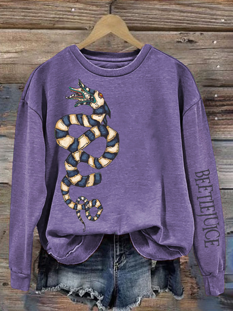 Halloween Horror Movie Oil Painting Art Print Vintage Sweatshirt