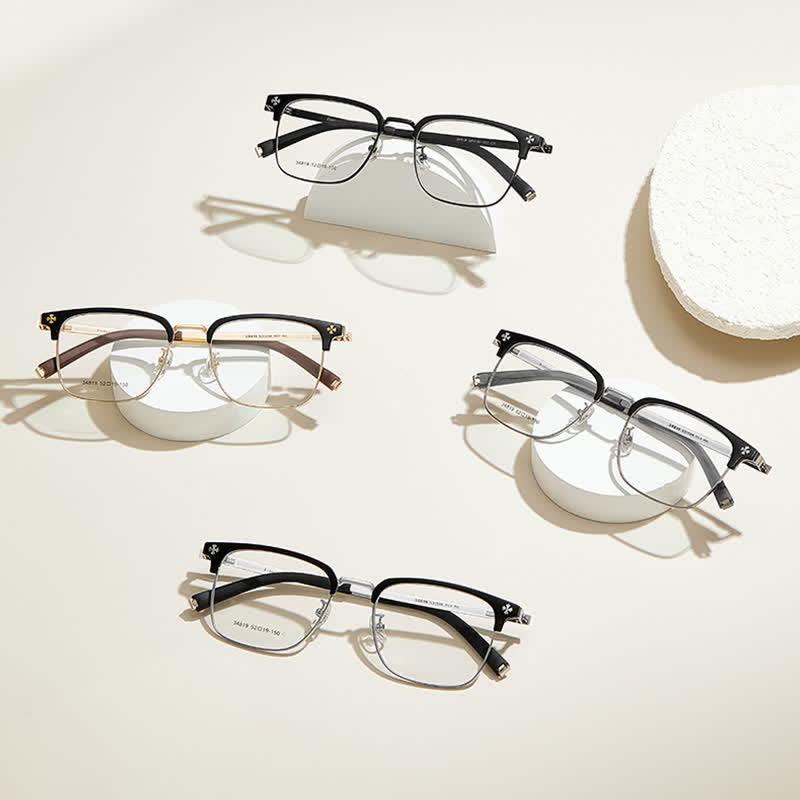 Spykay™ EG26925 Gothic Cross Unisex Square Frame Anti-blue Light Retro Browline Glasses