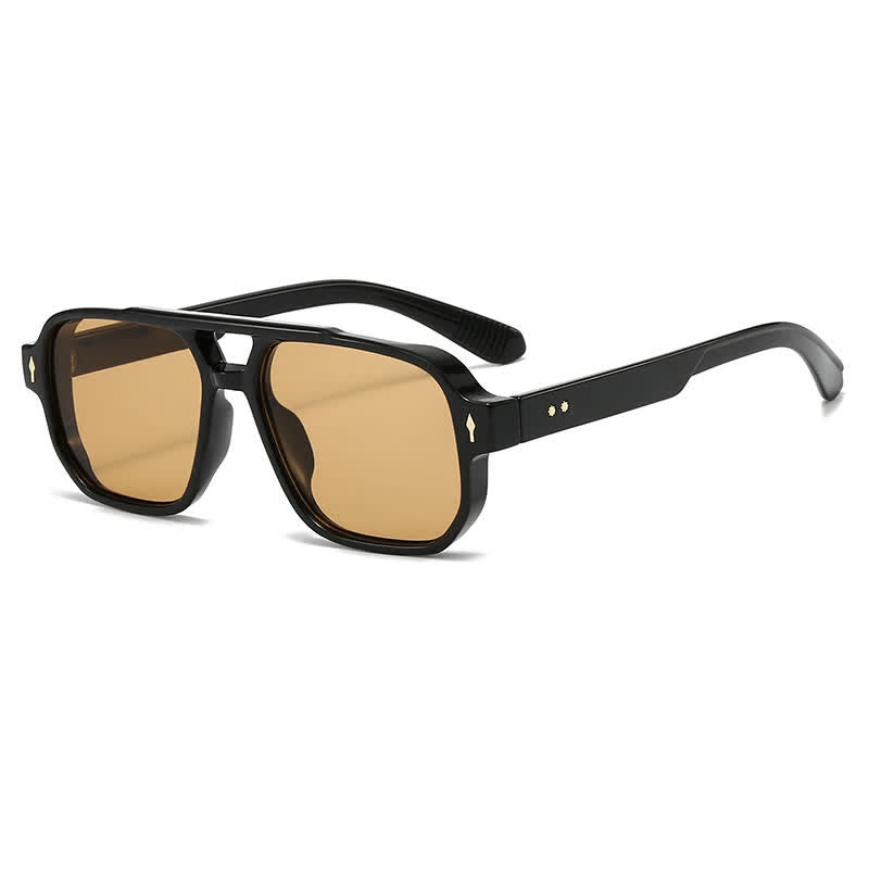 Spykay™ SG61003 Square Frame Double Bridges Vintage Arrow Sunglasses
