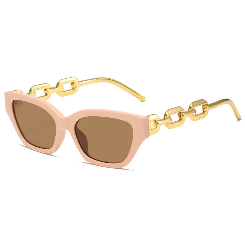 Spykay™ SG60953 Retro Cat-Eye Chain Temples Trendy Sunglasses