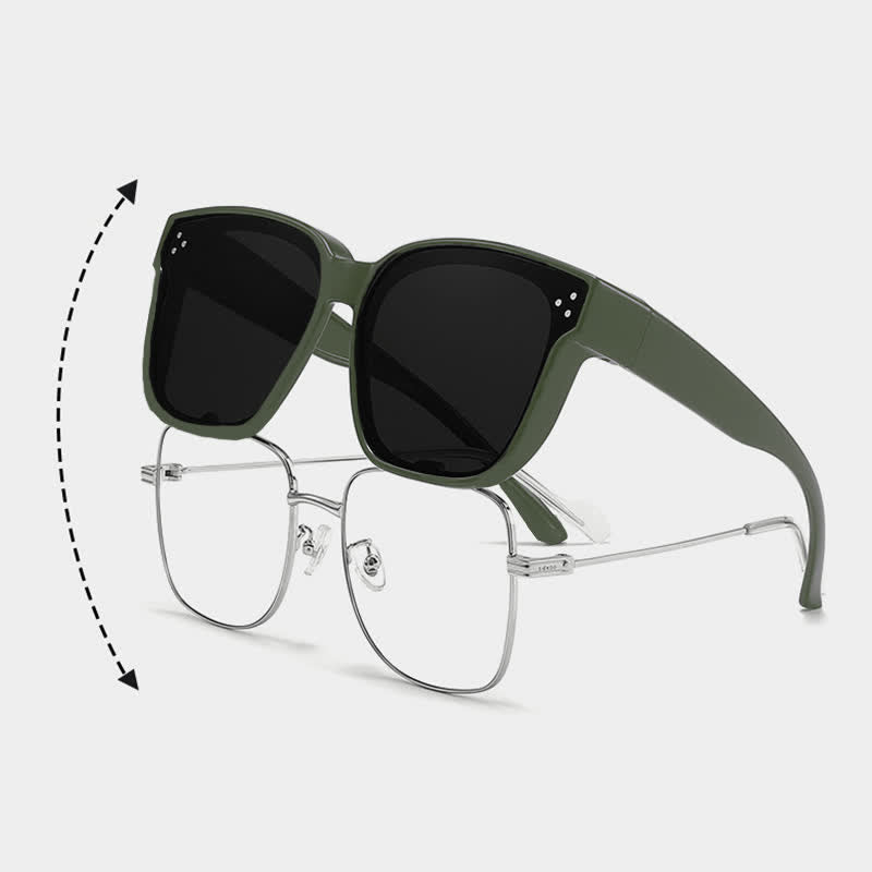 Spykay™ SG61006 Fit Over Glasses Square Frame Classic Polarized Sunglasses for Women Men