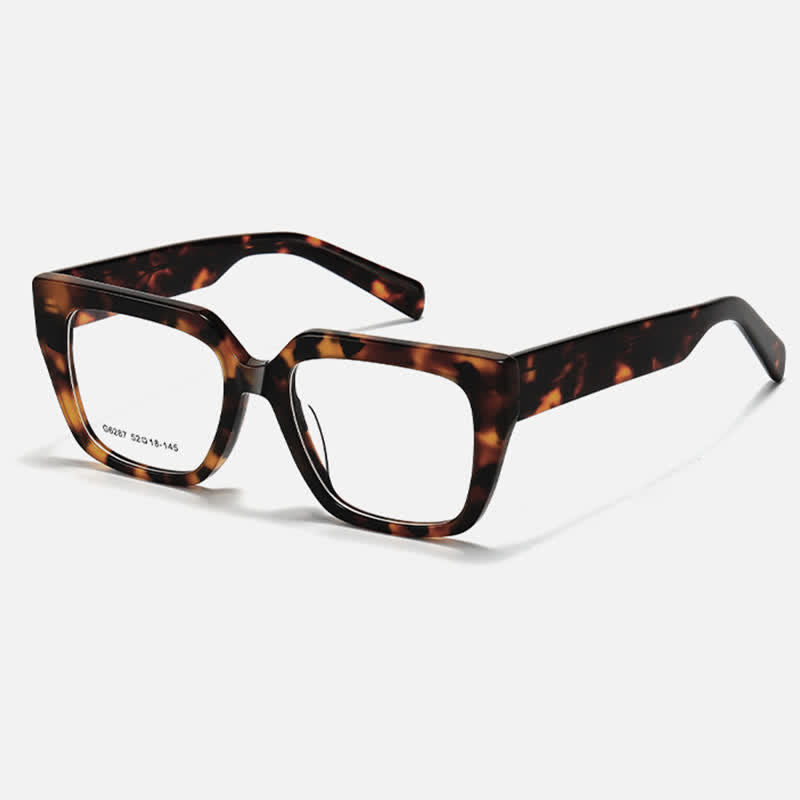 Spykay™ EG26819 Tortoise Shell Pattern Square Frame Simple Anti-blue Light Glasses