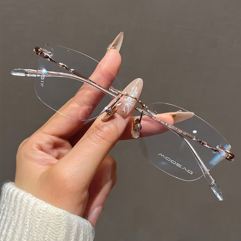Spykay™ EG26889 Butterfly Titanium Frame Anti-blue Light Rimless Glasses
