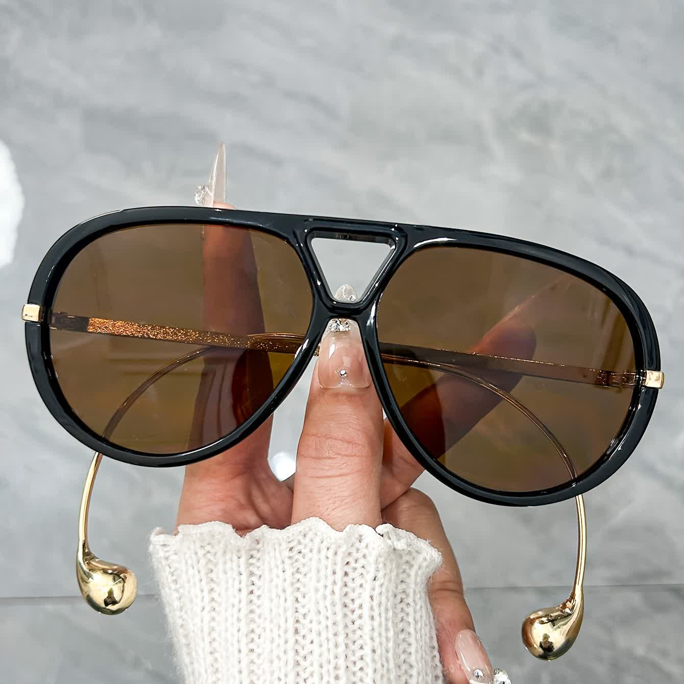 Spykay™ SG60673 Double Bridges Metal Temples Aviator Sunglasses