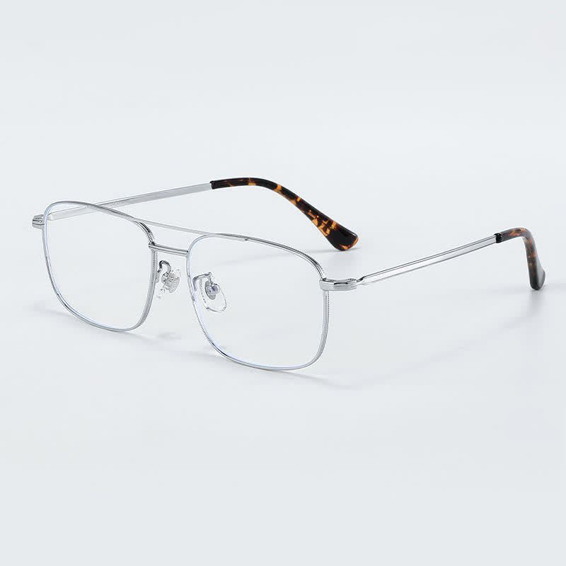 Spykay™ EG26851 Vintage Square Titanium Frame Anti-blue Light Double Bridges Glasses