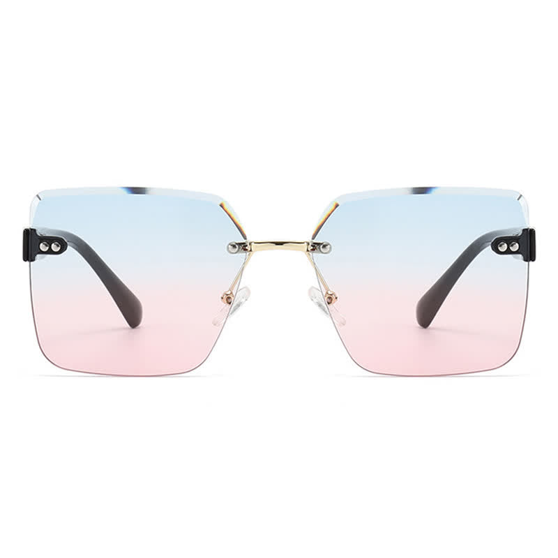 Spykay™ SG61018 Oversized Square Frame Hipster Rimless Sunglasses
