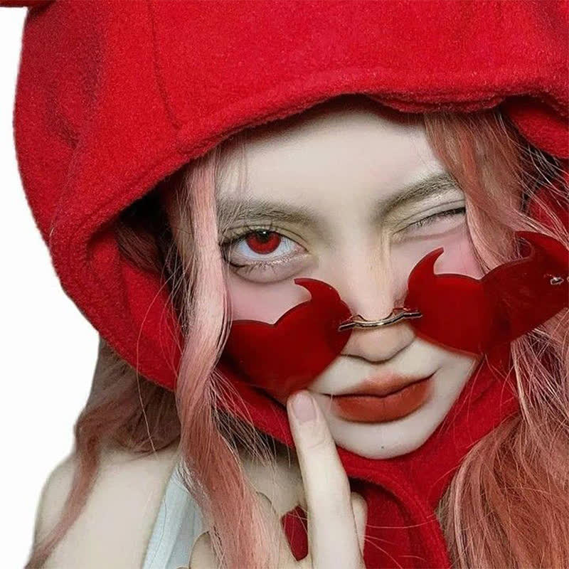 Spykay™ SG60991 Halloween Rimless Devil Horns Heart Sunglasses for Women Men