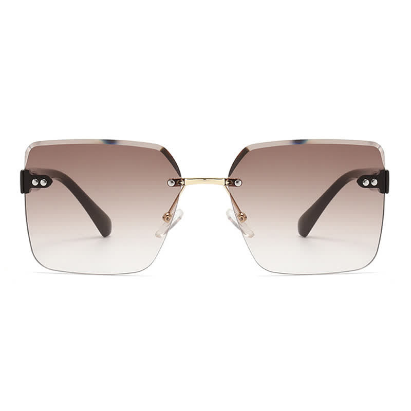 Spykay™ SG61018 Oversized Square Frame Hipster Rimless Sunglasses