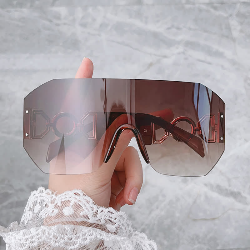 Spykay™ SG60863 One-piece Rimless Oversized Tined Sunglasses