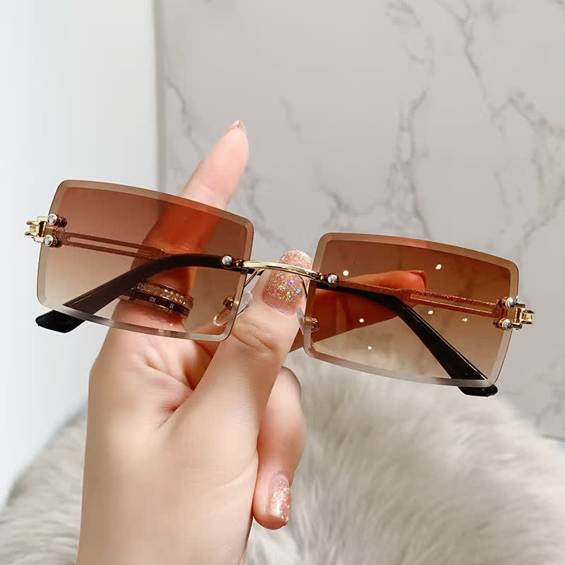 Spykay™ SG60744 Rimless Rectangle Frame Fashion Sunglasses