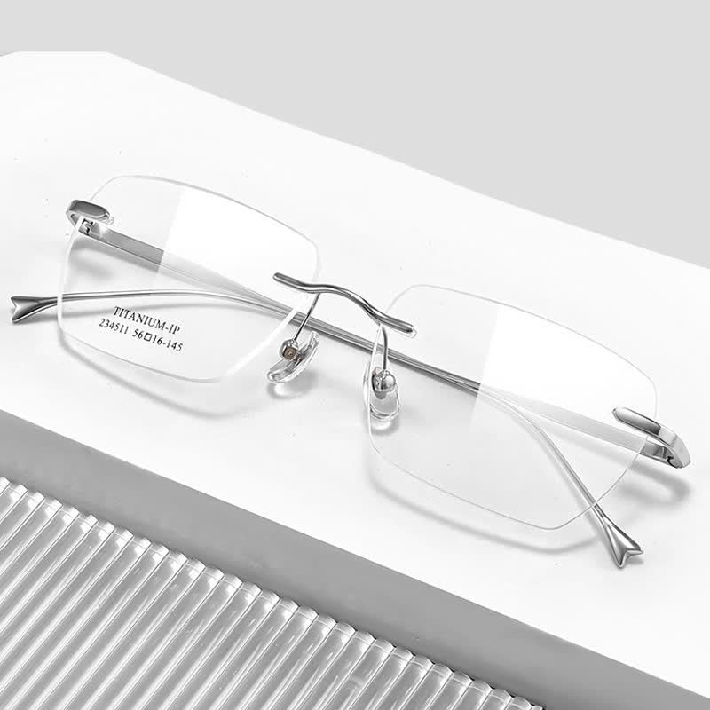 Spykay™ EG26902 Retro Rectangle Frame Anti-blue Light Hipster Rimless Glasses