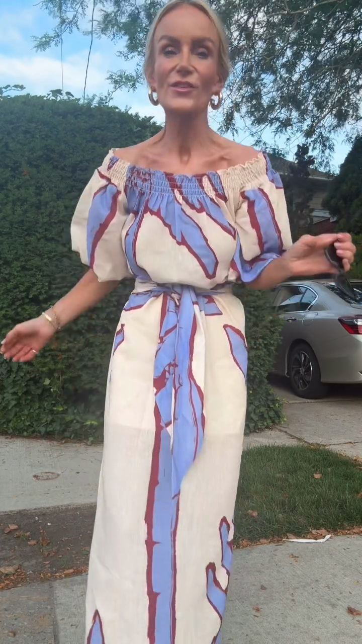 Off - the - Shoulder Printed Maxi Dress