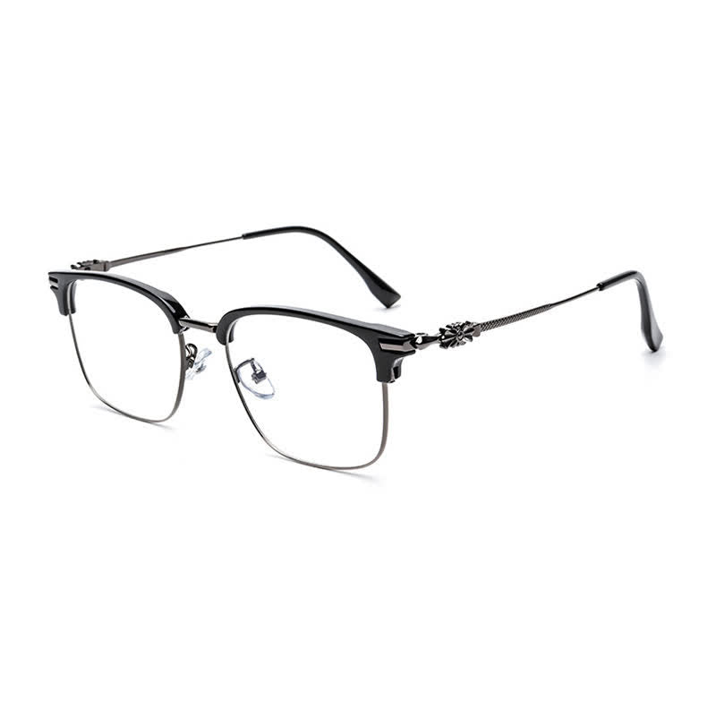 Spykay™ EG26924 Retro Gothic Cross Unisex Square Frame Anti-blue Light Browline Glasses