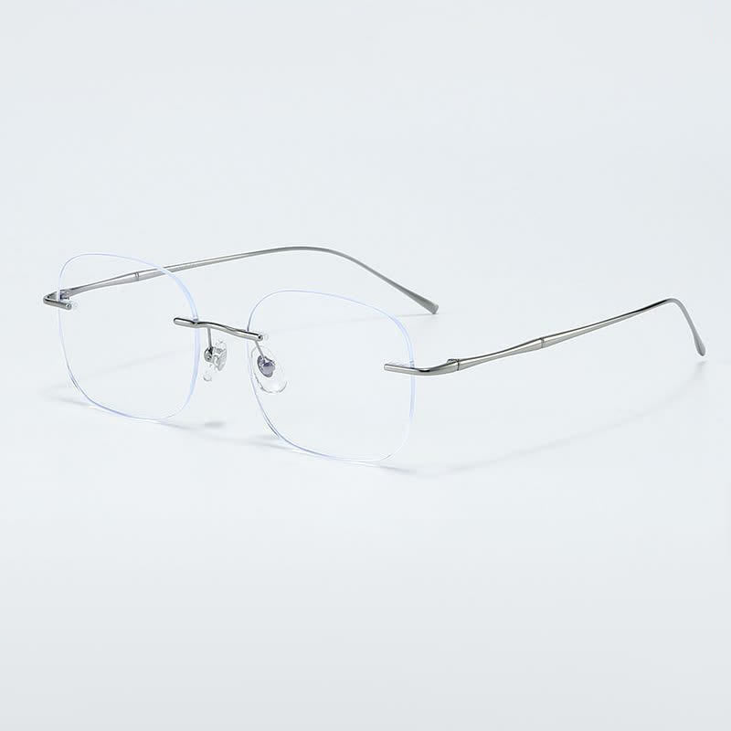 Spykay™ EG26850 Square Titanium Frame Anti-blue Light Hipster Rimless Glasses