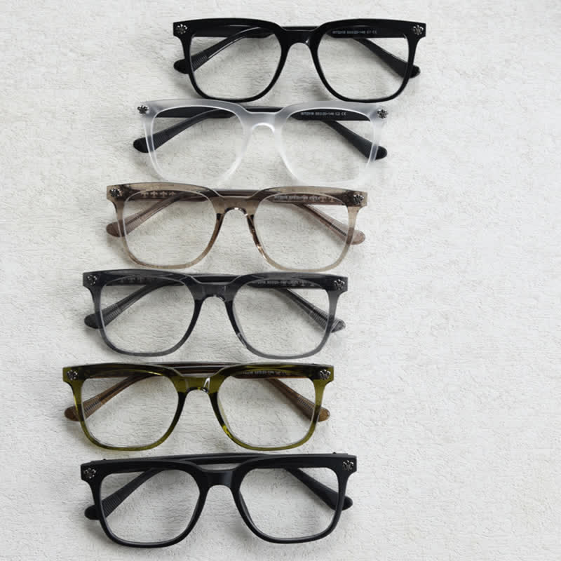 Spykay™ EG26839 Classic Cross Decor Square Frame Anti-blue Light Glasses