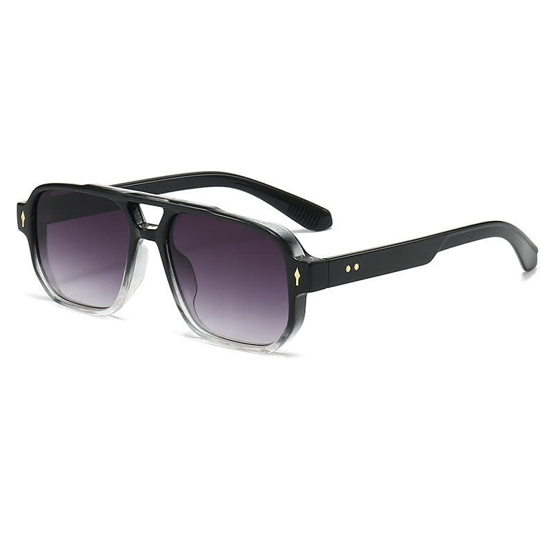 Spykay™ SG61003 Square Frame Double Bridges Vintage Arrow Sunglasses