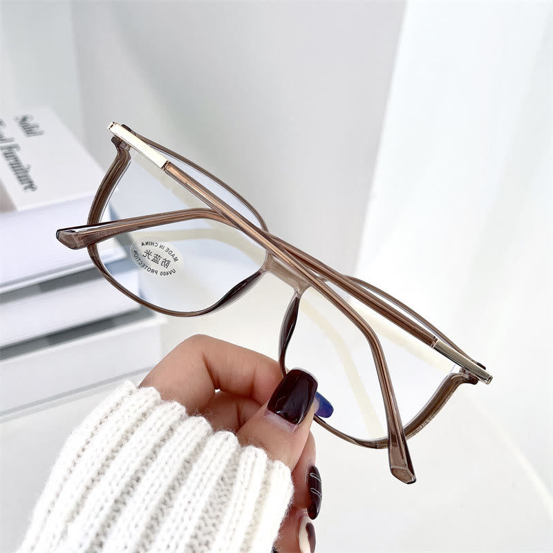 Spykay™ EG1013 Women's TR90 Oval Frame Fashion Minimalist Blue Light Blocking Glasses, Suitable For School