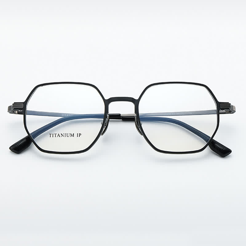 Spykay™ EG26822 Lightweight Titanium Geometric Frame Anti-blue Light Glasses