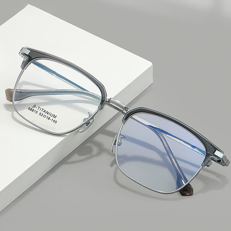 Spykay™ EG26899 Simple Anti-blue Light Square Frame Browline Glasses