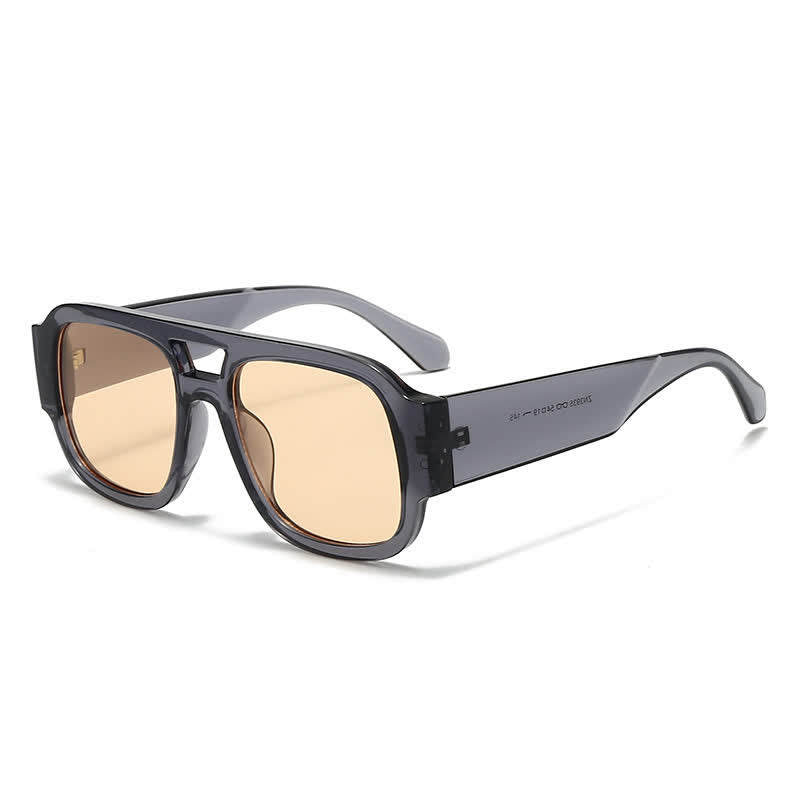 Spykay™ SG61016 Square Frame Double Bridges Classic Thick Sunglasses
