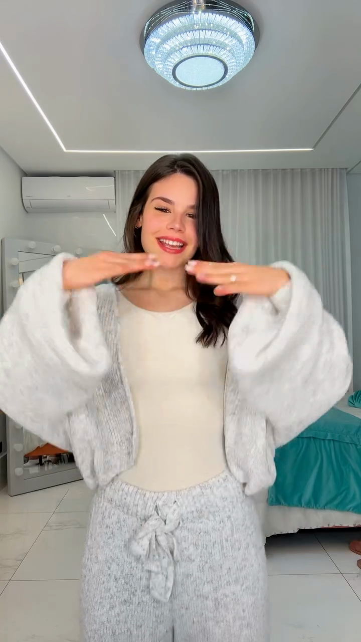 Light Grey Cozy Knit Loungewear Set