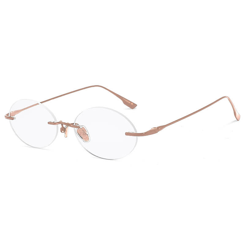 Spykay™ EG26848 Lightweight Rimless Oval Titanium Frame Anti-blue Light Glasses