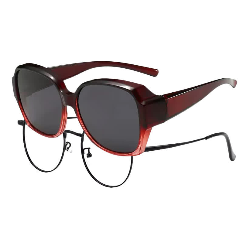 Spykay™ SG60859 Square Frame Polarized Driving Sunglasses Fit Over Glasses for Nearsighted People