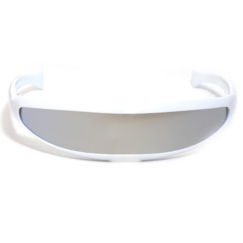 Spykay™ SG61011 One-piece Color Mirror Lens Monolens Cyclops Robotic Futuristic Narrow Y2K Punk Sunglasses