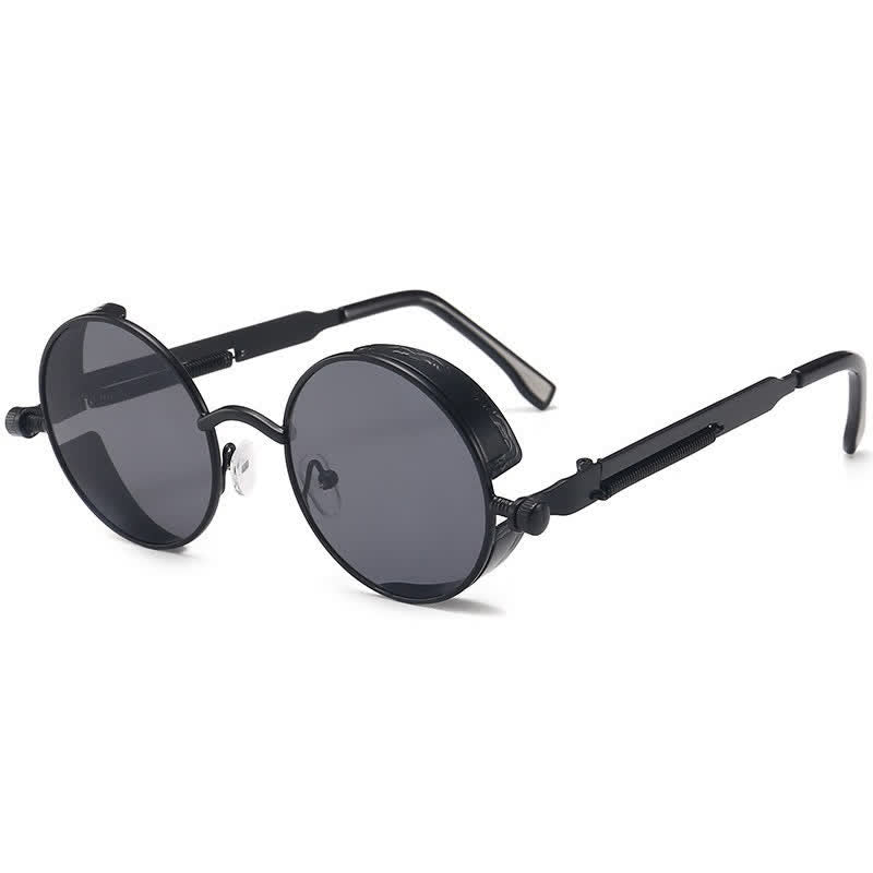 Spykay™ SG60945 Retro Punk Round Frame Spring Temples Sunglasses