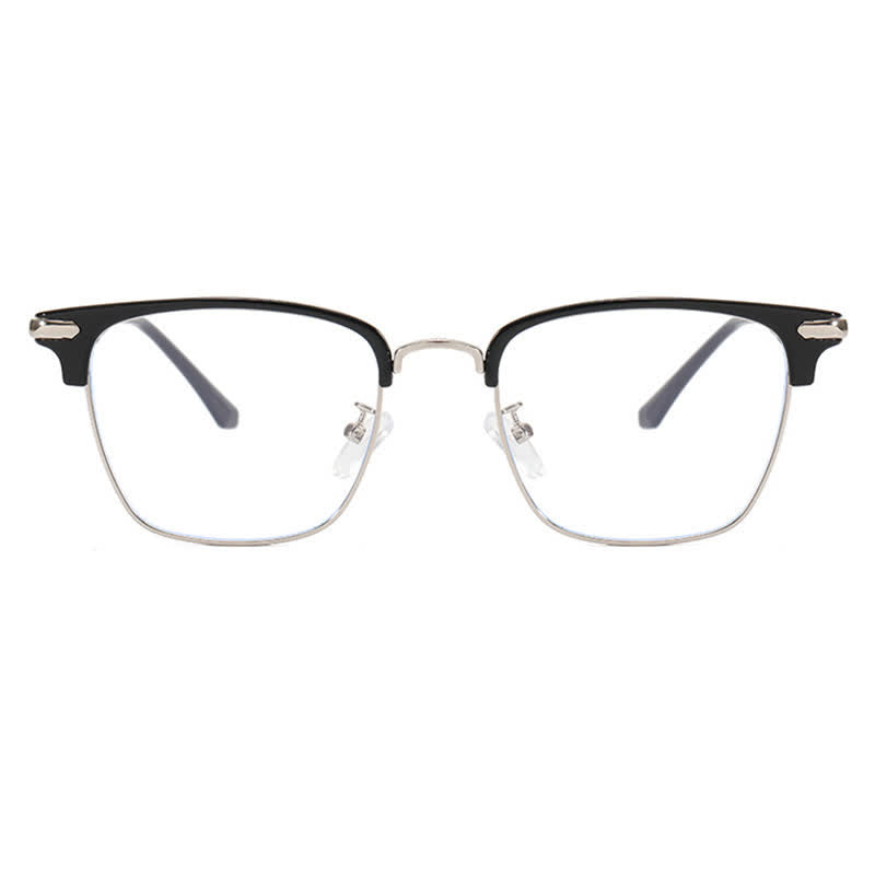Spykay™ EG26833 Semi-Rimless Retro Square Frame Anti-blue Light Browline Glasses