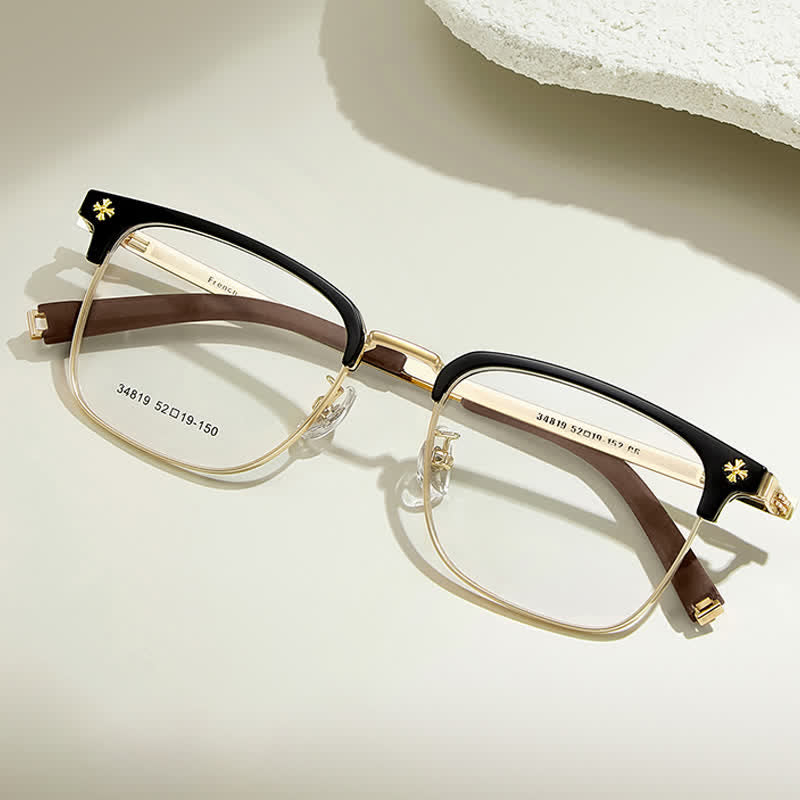 Spykay™ EG26925 Gothic Cross Unisex Square Frame Anti-blue Light Retro Browline Glasses
