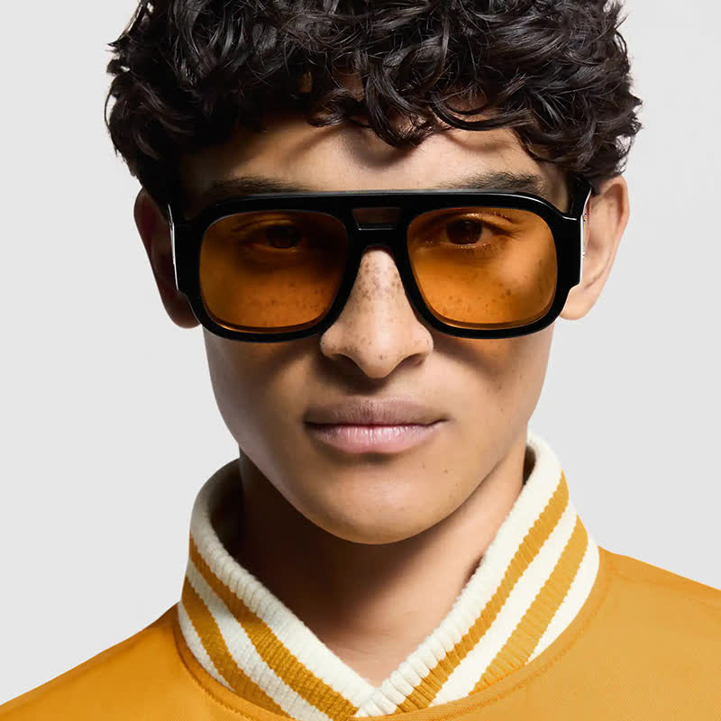 Spykay™ SG61016 Square Frame Double Bridges Classic Thick Sunglasses
