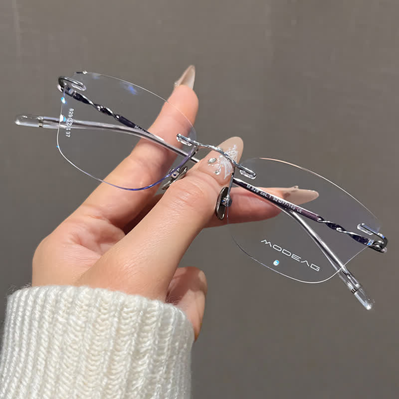 Spykay™ EG26889 Butterfly Titanium Frame Anti-blue Light Rimless Glasses