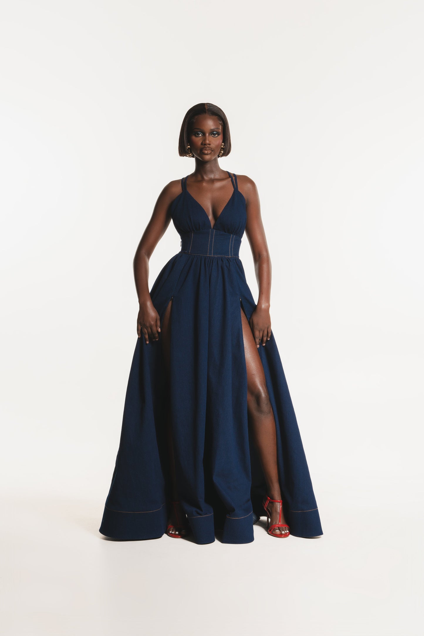 Blue Denim Maxi Dress