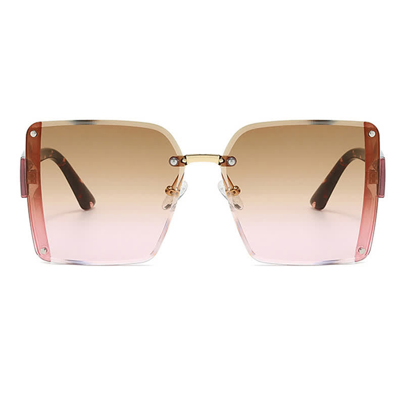 Spykay™ SG60835 Square Frame Oversized Rimless Sunglasses