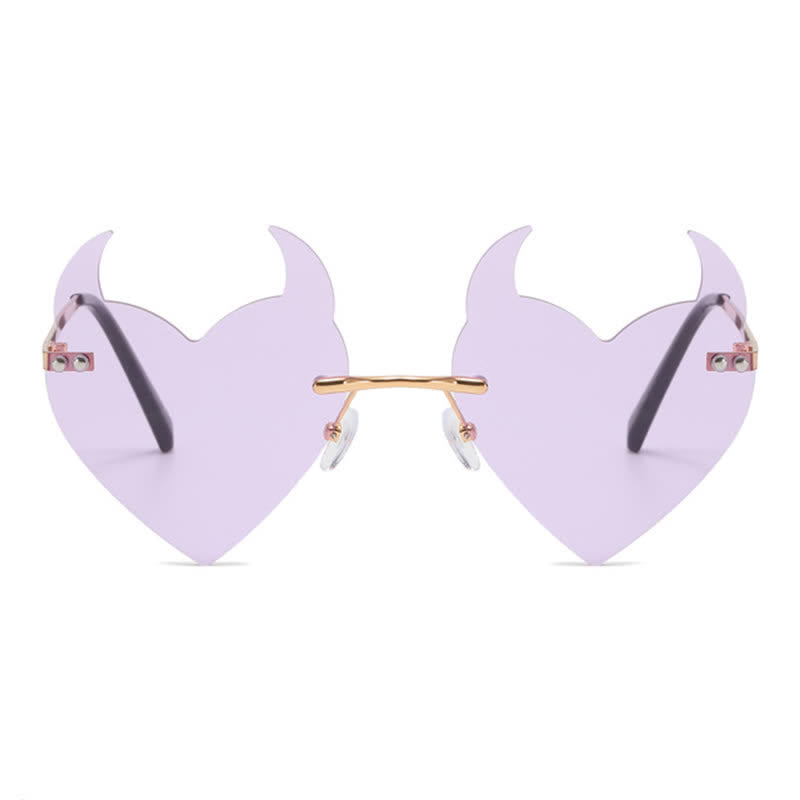 Spykay™ SG60991 Halloween Rimless Devil Horns Heart Sunglasses for Women Men