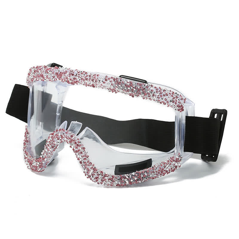 Spykay™ SG61047 Full Rhinestone Decor Unisex Windproof Motorcycle Goggle, Ski Goggles For Outdoor Activities