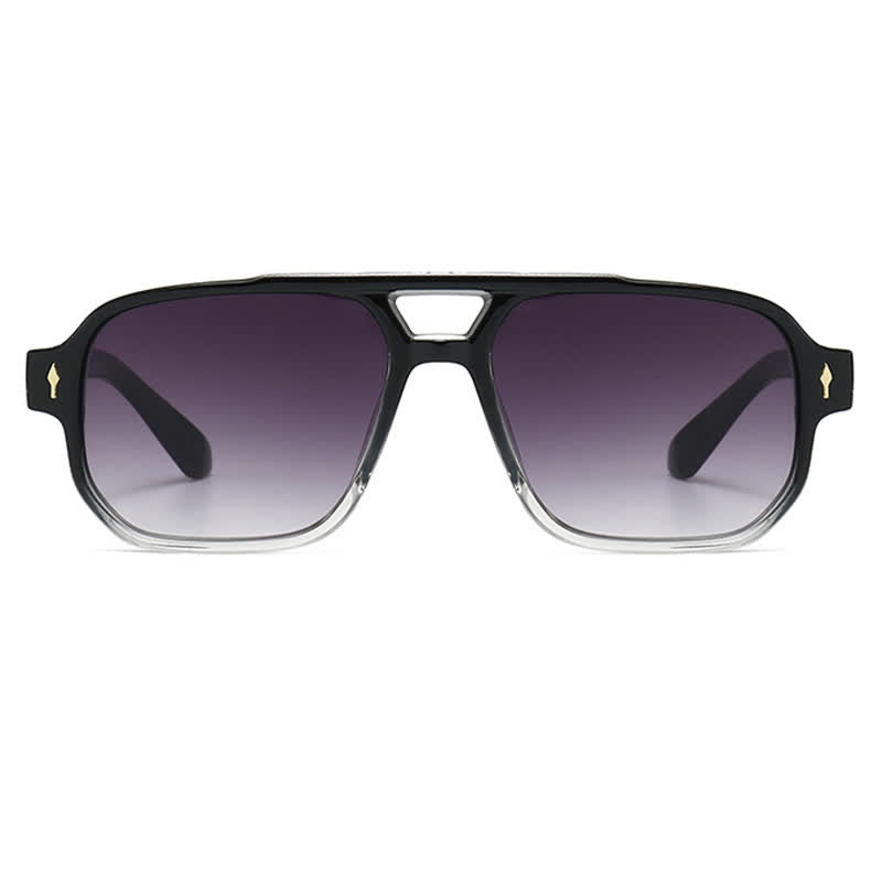 Spykay™ SG61003 Square Frame Double Bridges Vintage Arrow Sunglasses